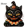 Wooden Cat Figurine Vintage Halloween Figurine, Rustic Witch Zombie Owl Frog Tabletop Decorative Ornament, Farmhouse Tiered Tray Decoration