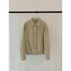 Women's Casual Suede-Like Long Sleeve Zip-Up Jacket, Retro Loose-Fit Stand Collar Coat for Fall, inbyin