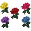 1 Pcs Red Yellow Purple Roses Pair Flowers Simple and Beautiful Floral Retro Iron-on Patches Decoration