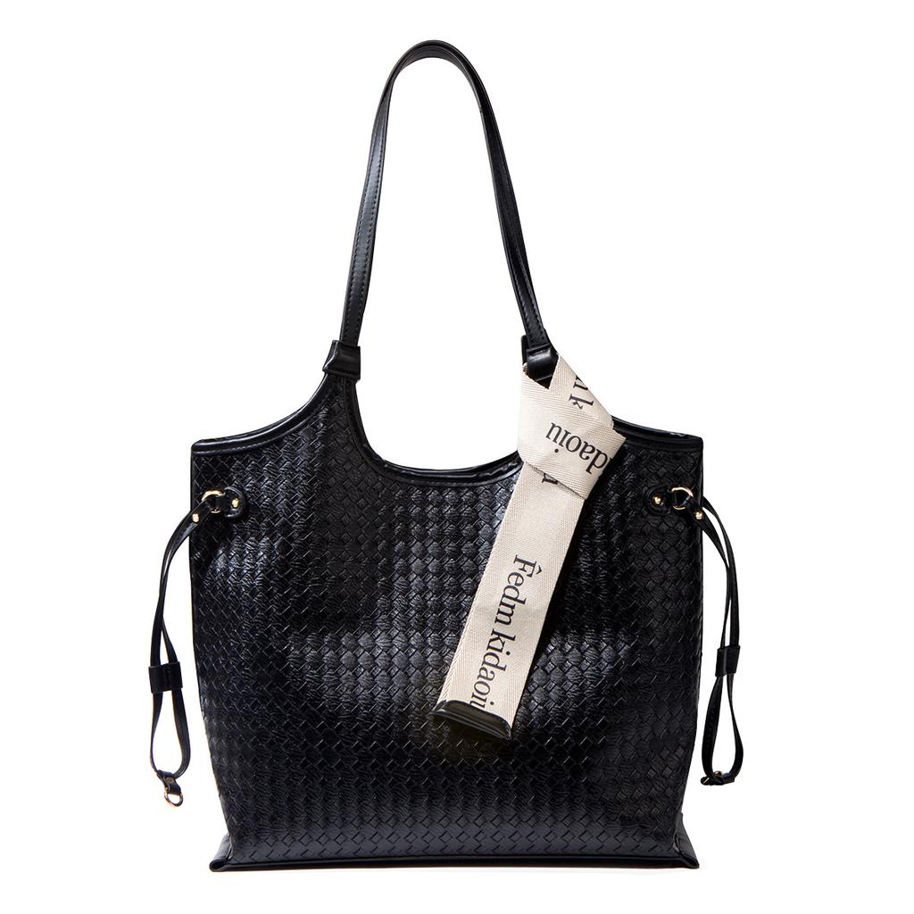 High-end Large-capacity Women's Bag 2025 New Woven Pattern Tote Bag Versatile for Commuting