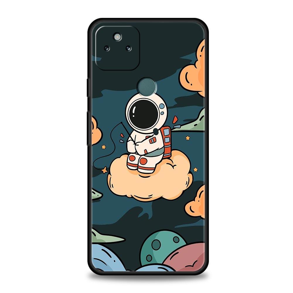 Cartoon Cute Cosmonaut Phone Case Cover for Google Pixel 10 9 8 7 6 9A 8A 7A 6A Pro Shockproof Soft TPU 9 Pro XL Shell Capas Bag