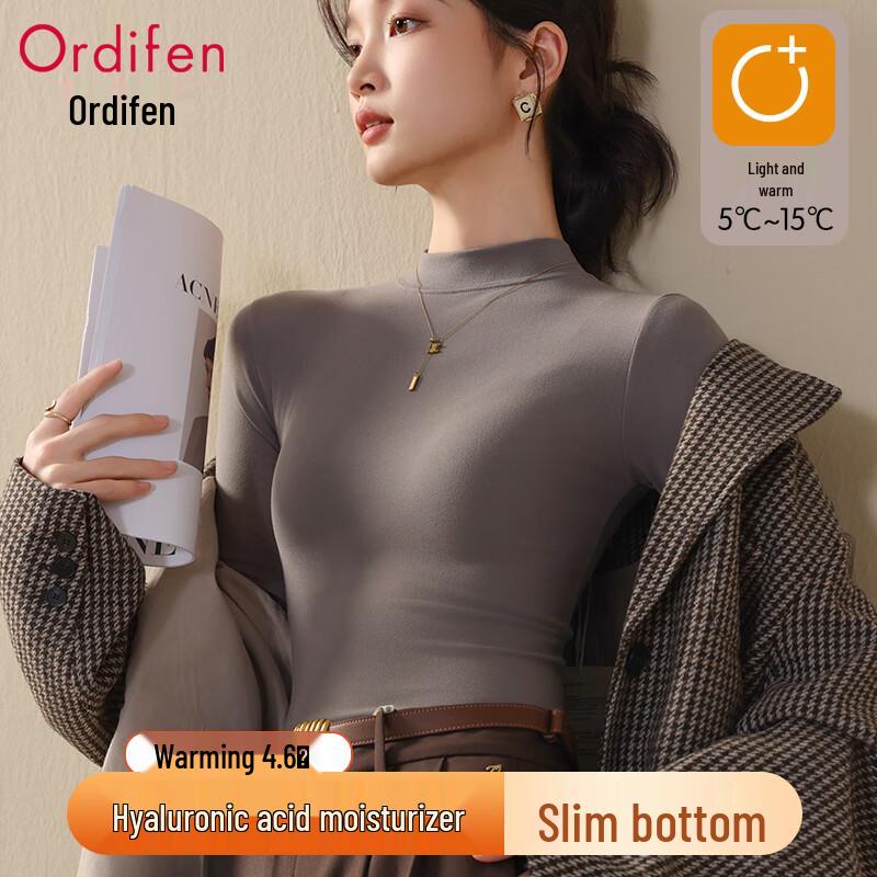 Audifen Women's Semi-Turtleneck Slim Fit Base Layer Top