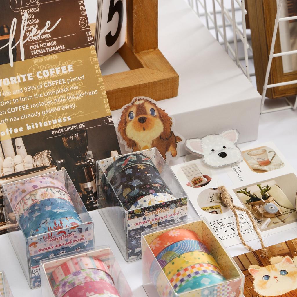 Набор Ваcи-лент «Клубничное Молоко» Серия «Сладкая Еда» Декоративная Маскировочная Лента для Ежедневного Журнала Планера Стикер DIY Проекта