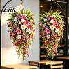 Natural Charm Window Display Artificial Hanging Flowers Basket, Fake Morning Star Floral Vine Garland, Plants Faux Plant for Indoor Outdoor