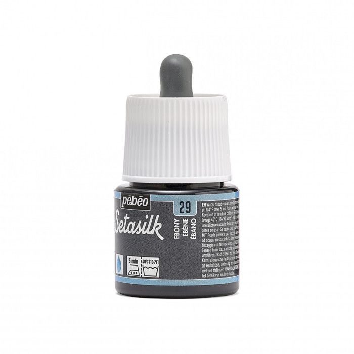 Textile Paint - Pébéo - SetaSilk - 45 Ml - Ebony - For Adults and Unisex