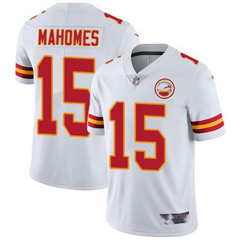 Kansas City Chiefs NFL Fan Jersey Men Women Cotton Blend Sports Tee With Embroidered Number 15 Mahomes 87
