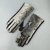 Fleece Lined Winter Warm Gloves Faux Animal Leather Faux Suede Gloves  For Driving Riding