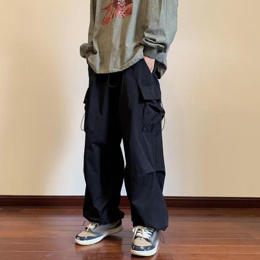 Spring Men's Loose Straight Cargo Pants Sports Casual Jacket Pants
