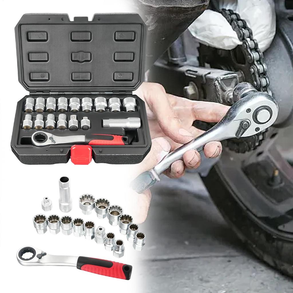 Wrench And Socket Set Mechanics Tool Set Tools Kit For Motor Assembly Appliance Maintenance Plumbing Work Electrical Panel