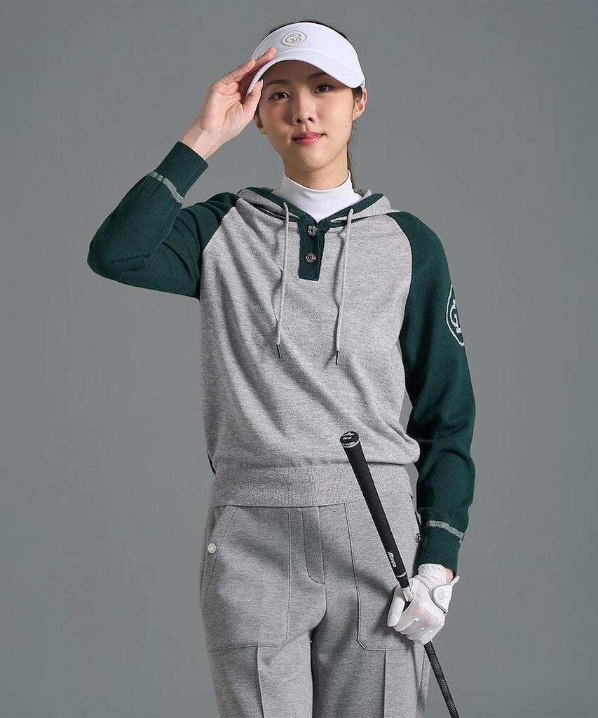 BEANPOLE GOLF Women'S Hooded Long Sleeve Pullover - Green
