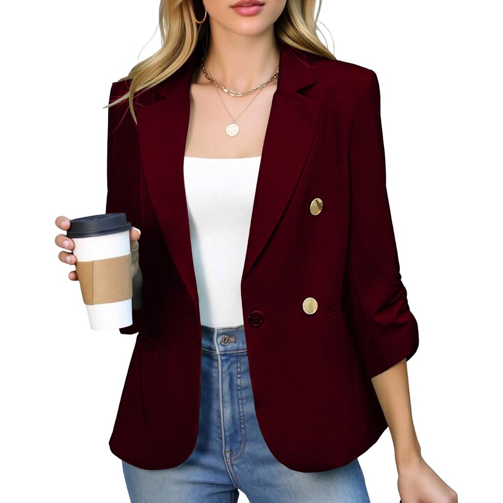 Women's Casual Long Sleeve Front Open Jacket for Work Daily Wear