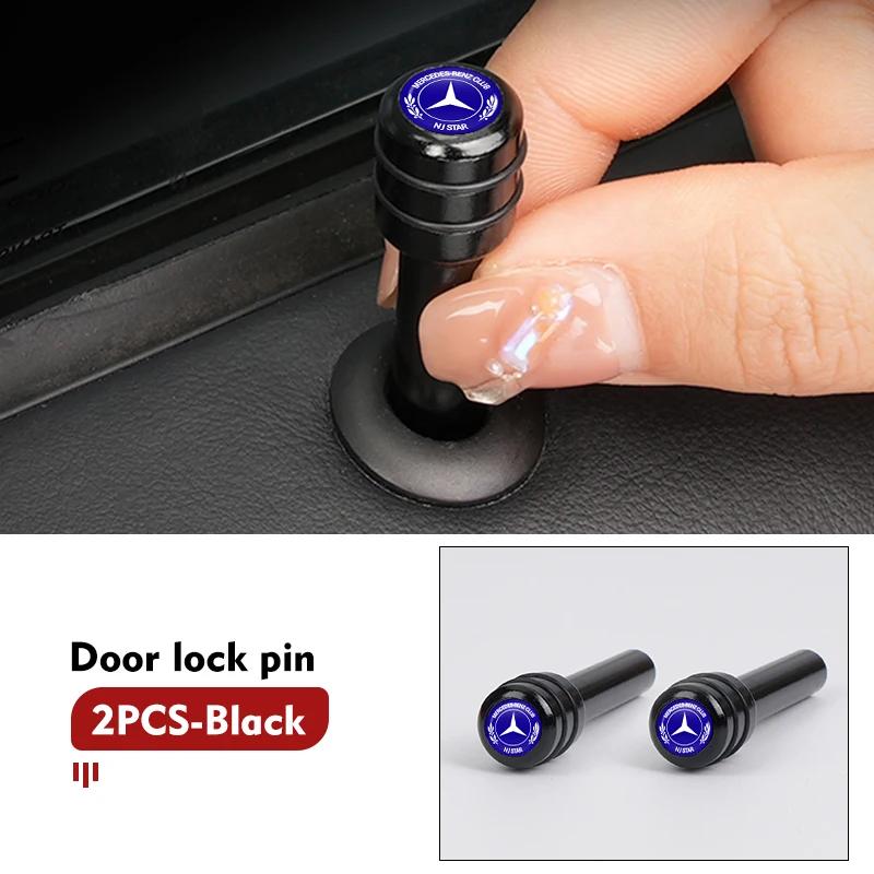 2/4pcs Car Security Window Door Lock Pull Pins Aluminum Interior For Mercedes Benz AMG A C E S G Class W201 W210 W108 W204 W205