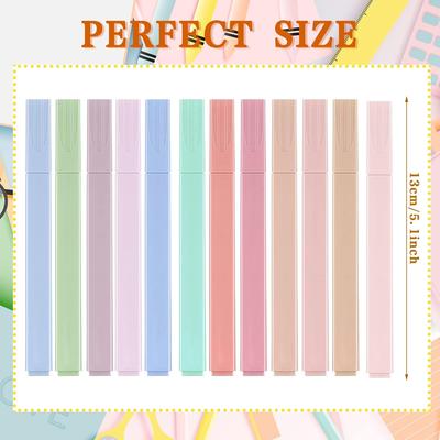 12 Pcs Aesthetic Cute Highlighters Pastel with Chisel Tip Pastel Markers Cute Highlighters Pens Multicolor Kawaii Stationary