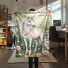 1PC Floral Fantasy Creatures Print FlAannel Blanket, High quality Comfortable for All Seasons, Home Decor, Warmth and Comfort