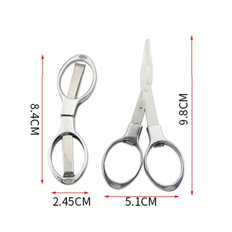 Mini Foldable Scissors Plastic Handle Portable Embroidery Sewing Scissors Fishing Line Cutter DIY Handmade Craft Cutting Tool