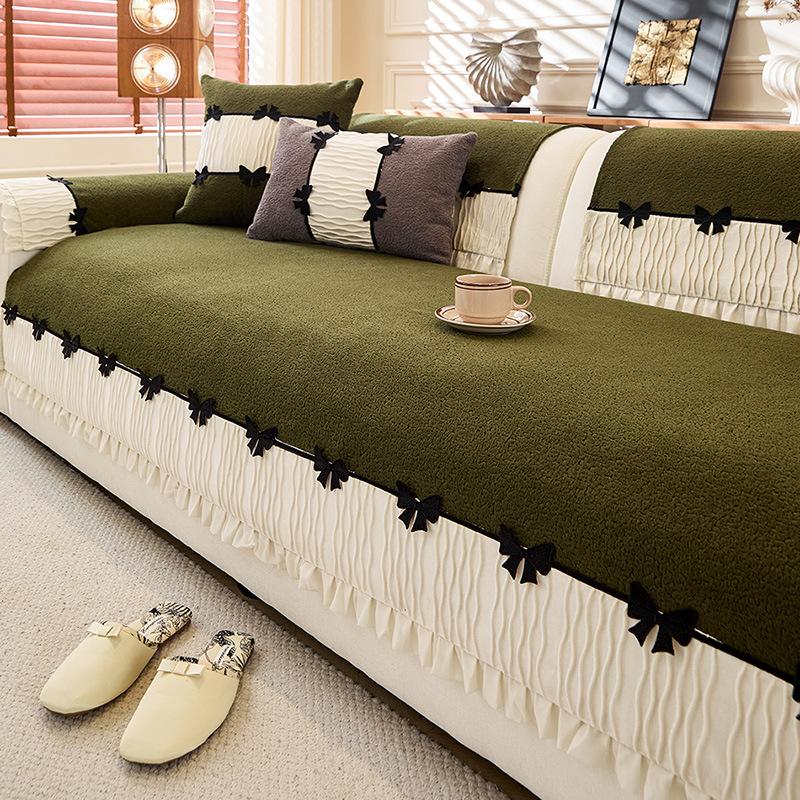 

Новая французская подушка для дивана в стиле легкой роскоши, универсальная нескользящая на все сезоны, усовершенствованная подушка для сиденья, чехол-накидка на диван, тканевое полотенце 90 * 160Cm single pack