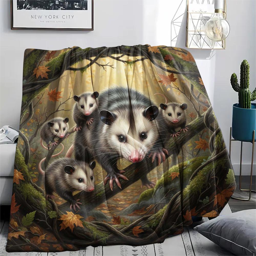 1 Manta de Franela con Estampado de Dibujos Animados, Alta Calidad, Cómoda para Todas las Estaciones, Decoración del Hogar, Calidez y Confort, Perfecta para Regalo de Navidad o Cumpleaños