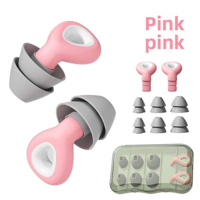 Silicone Earplugs Noise Reduction Sound Insulation Multi Layer Waterproof Sleep Silent Reusable Travel Universal