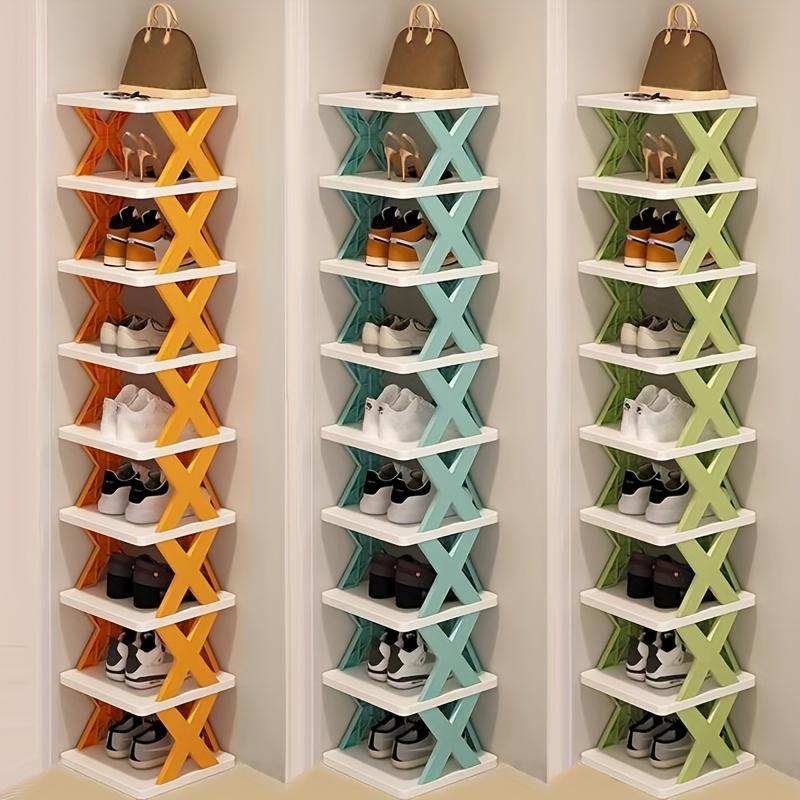 

9-Tier Vertical Shoe Rack – Space-Saving Narrow Organizer for 9 Pairs! Easy Assembly, Sturdy Stackable for Entryway/Closet/Dorm оранжевый