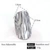 Stainless Steel Irregular Concave Convex Texture Wide Rings for Women Men Punk Smooth Opening Rings Party Jewelry Accessories
