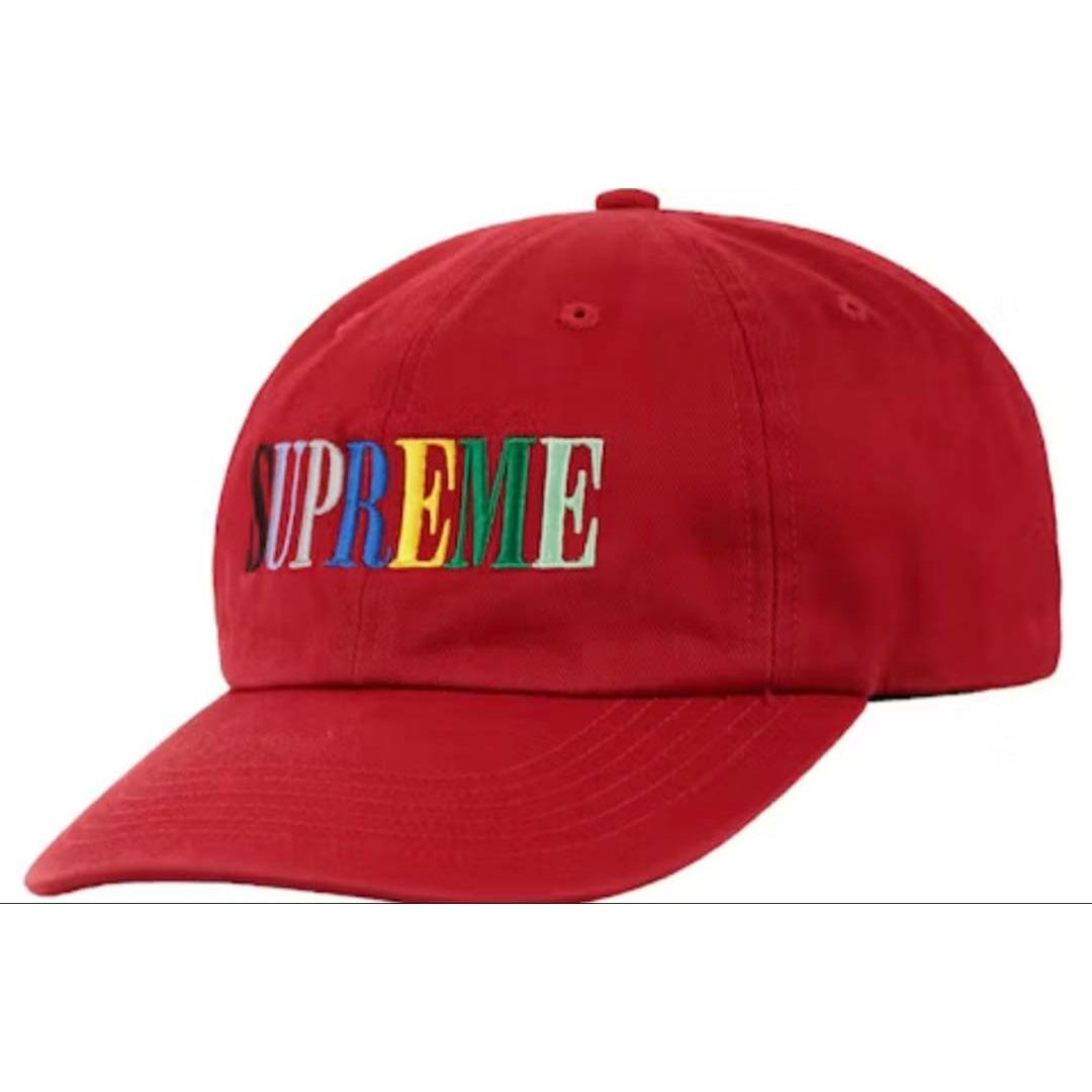 Used Supreme Multicolor Logo Cap Red
