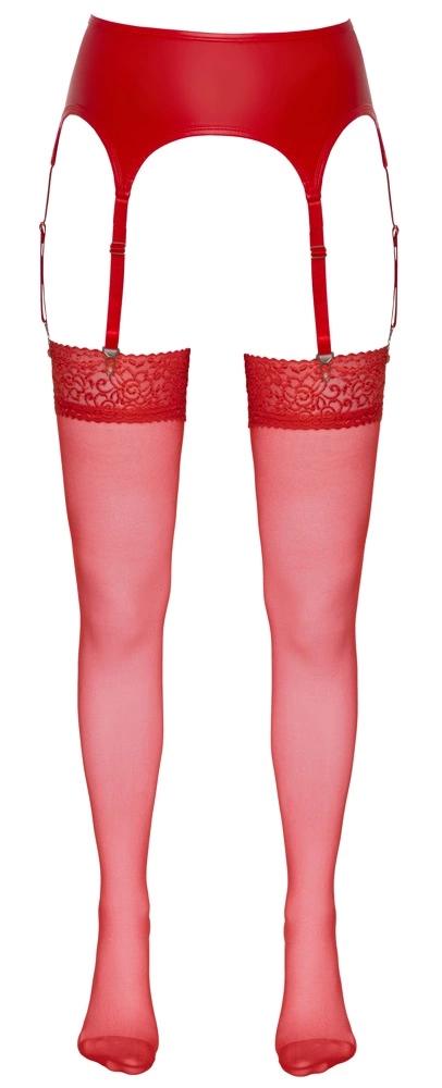Cottelli LEGWEAR - Classic Red Stockings with Elegant Lace 3