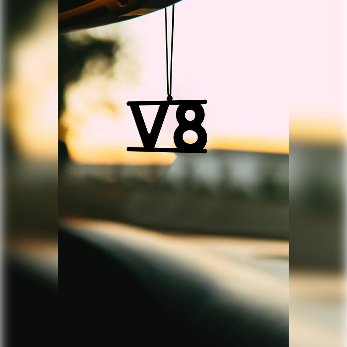 

Metal V8 Motif Rearview Mirror Ornament Car Accessory Hanging Decoration