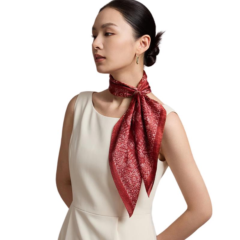 Shanghai Story 100% Silk Satin Square Scarf