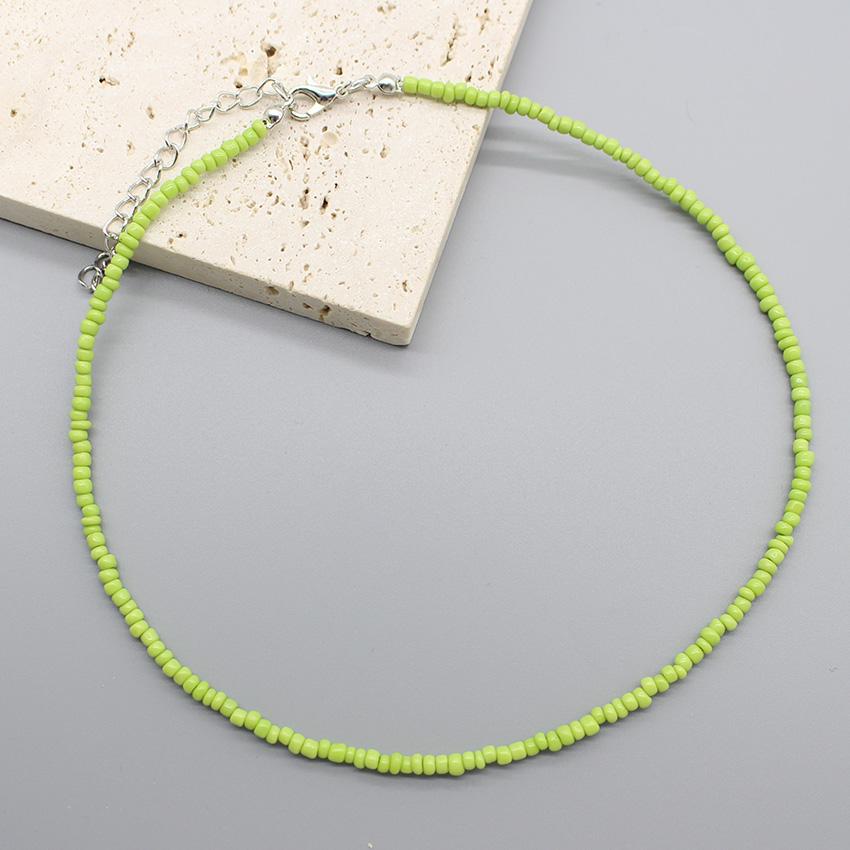 Simple Seed Beads Choker  Women Korean Fashion Charm Colorful Handmade Boho Collar Chain Neck Necklace Femme Jewelry  Gift