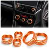 For -2024 Subaru Forester, 2018- Crosstrek & Impreza Accessories - DvlynAuroa 5-Piece Aluminum Alloy Knob Covers Trim Kit (Orange) - Exact Fits A/C &