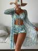 Swimsuit Women's Split Three-piece High Waist Long-sleeved Internet Celebrity Suit Blouse Sexy Bikini