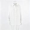 Womens Loose Fit Cotton Button-Down Shirt White Casual Office Blouse 2026
