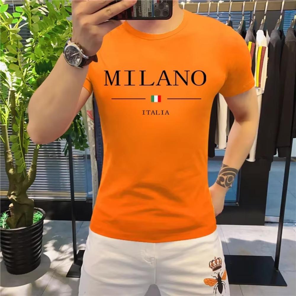 2023 Men's Summer T-shirt Luxury Letters Bear Print Cotton Short Sleeve Tees Solid Color Summer Wear Streetwear