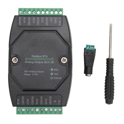 Módulo de Saída Analógica 8 Canais 12 Bits Conversão DA RS485 RTU Placa de Saída Analógica Industrial CC
