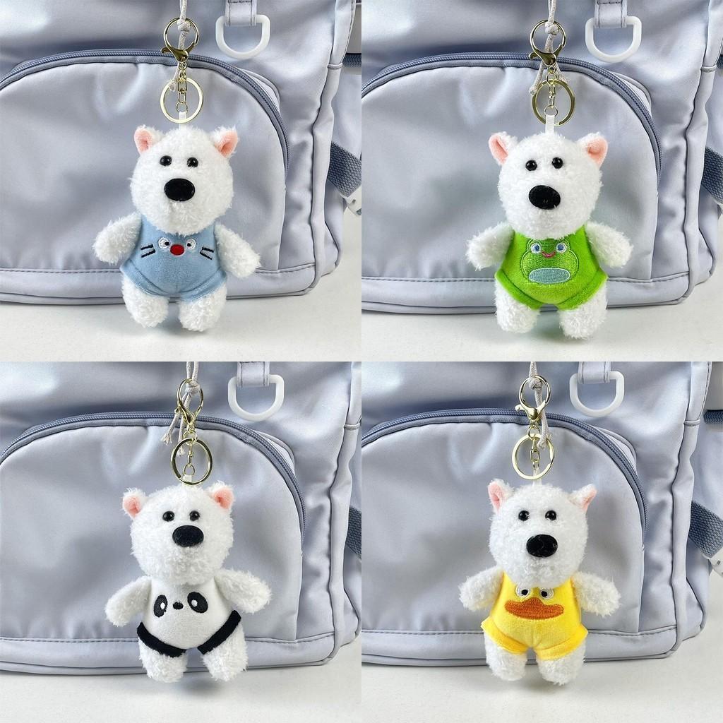 Adorable West Highland Terrier Plush Toy Cute Costumed Dog Stuffed Animal Keychain
