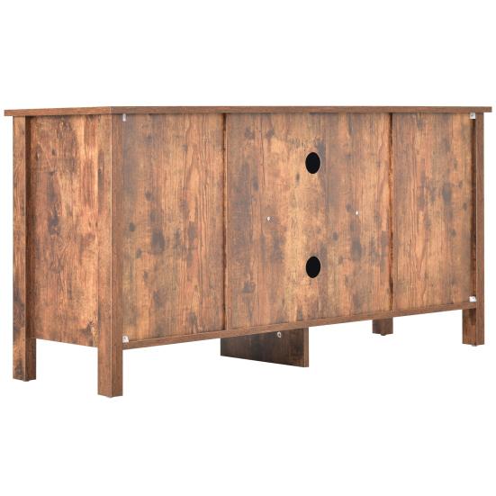 TV Stand Large Capacity Sturdy Construction Good Load-bearing Sliding Doors Retro Item Storage Heighten