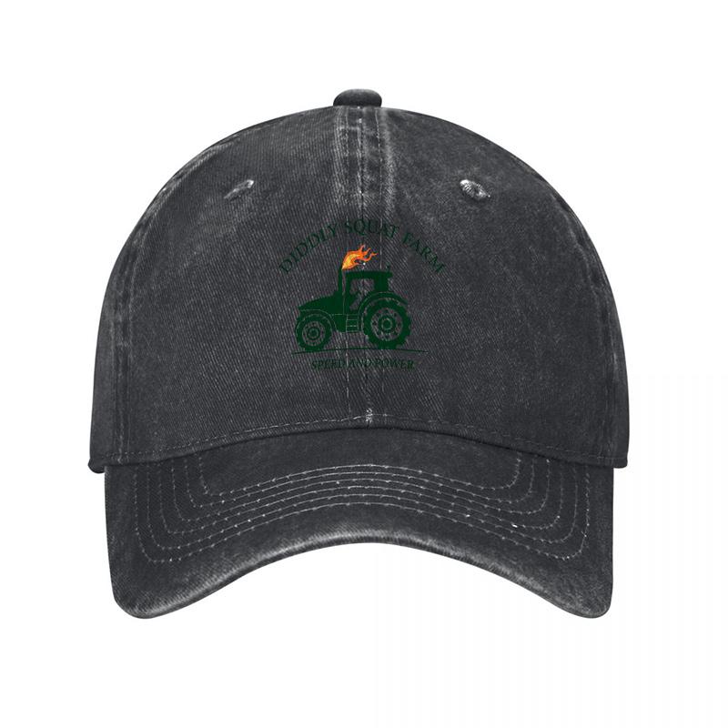 Grüner Traktor Logo Gewaschene Baumwolle Baseballkappe Unisex Verstellbare Mütze mit Klassischem Landwirtschaftsdesign für Outdoor-Enthusiasten
