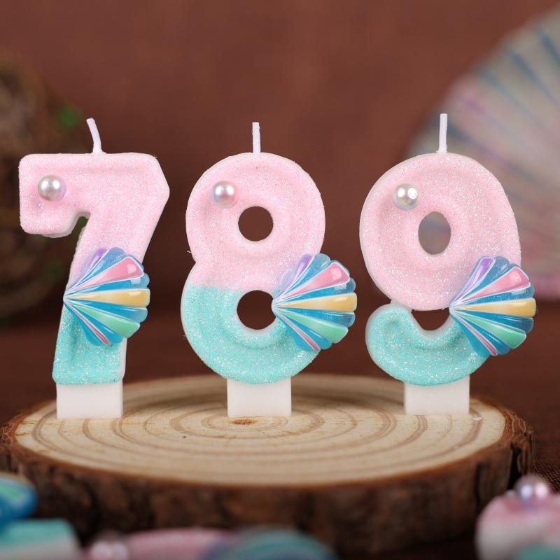 Birthday Candle Digital One-year-old Cake Atmosphere Decoration Scene Diy Handmade Digital Candle 0-9