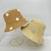 Straw Hat Female Summer Sun Protection Sun Hat Small Flower Straw Bucket Hat Beach Sun Hat Internet Celebrity Explosion Beach Wind