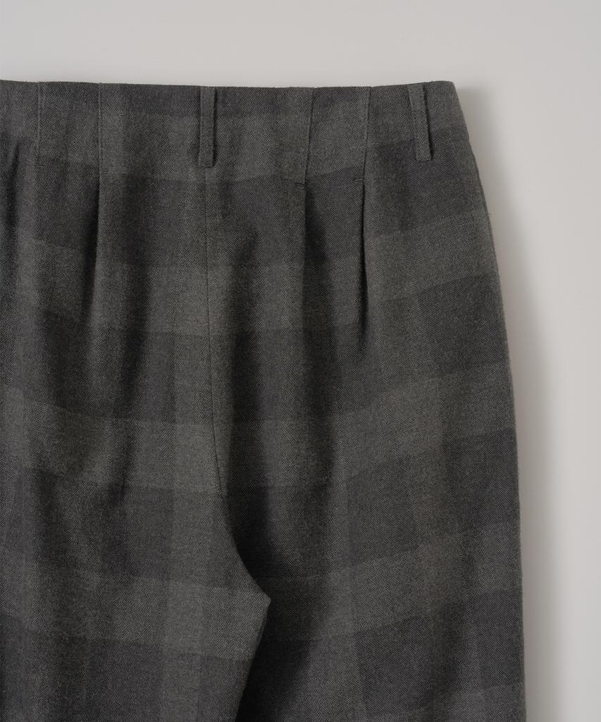 ANOTHER OFFICE WOMEN W. Yark Wool Tie-Up Easy Pants (Charcoal Check)