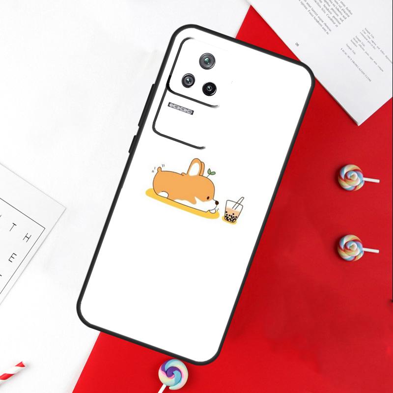 Corgi and Bubble Tea Cover For Xiaomi 14T 11T 12T 13T Pro 13 14 15 Ultra POCO X7 Pro X3 X5 X6 F5 F6 M6 Pro Case
