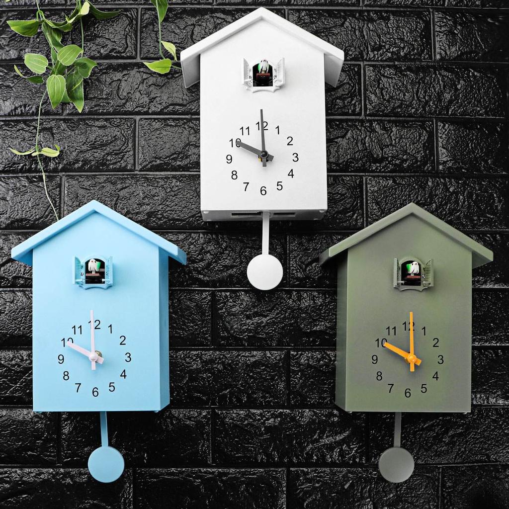 Nordic Style 10inch Cuckoo Wall Clock - Modern Minimalist Bird Chime Clock for Stylish Home Decor & Living Room Decoratio