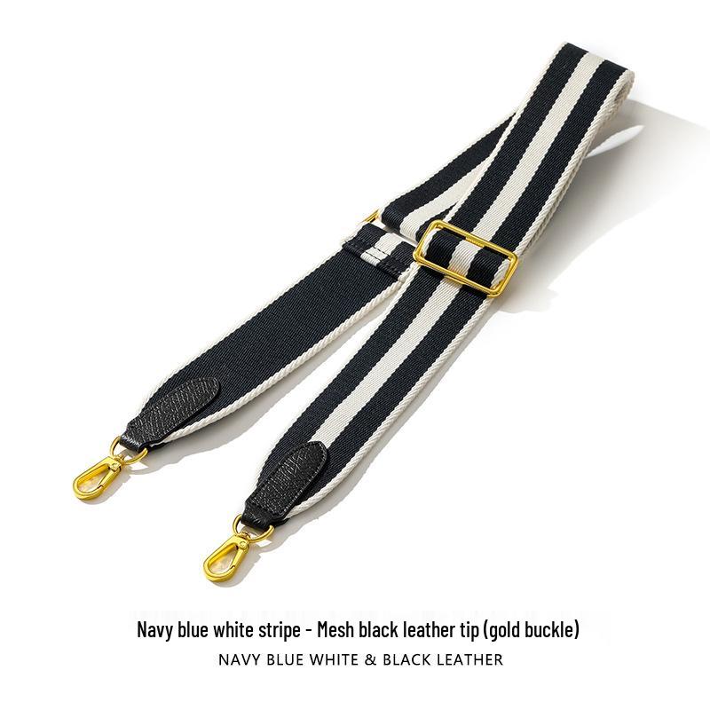 F-97 Color Block Stripe Wide Canvas Shoulder Strap for Bag Modification