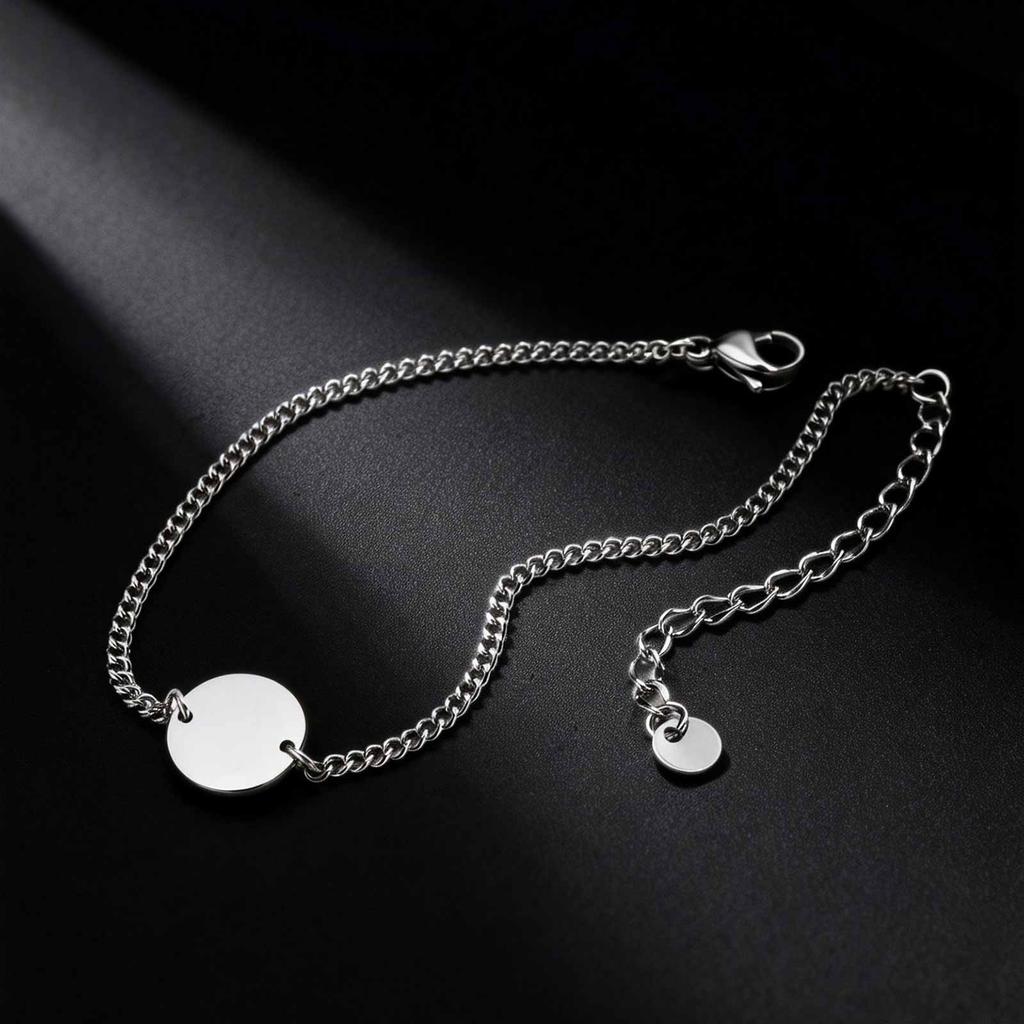 Vnox 26 Letters A-Z Initial Round Bracelet for Men, Stainless Steel  Adjustable Link Chain, Personalized Wristband Jewelry Gifts