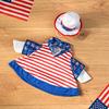4th of July Porch Goose Outfit Independence Day Red White Blue Patriotic Goose Costume for 20"/27" Goose Statue