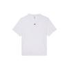 Solid Color Logo Embroidery Round Neck Short Sleeve T-Shirt Women Tops White HS8108