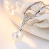 Ornament Korean Fashion Zircon V Shape Ocean Pearl Fashion Women Pearl Necklace Pendant