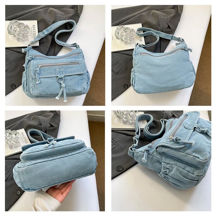 Retro Denim Tote Bag Women's Casual Shoulder Bag