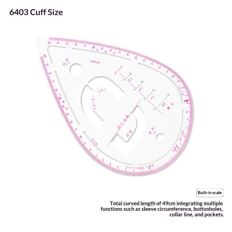 6-Piece French Curve Ruler Set - Flexible Tailoring Templates For Dressmaking, Pattern Drafting & Diy Sewing Projects