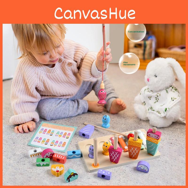 Ice Wooden Toy Cream Fishing Piano Playing Toys For Kids Educational Play